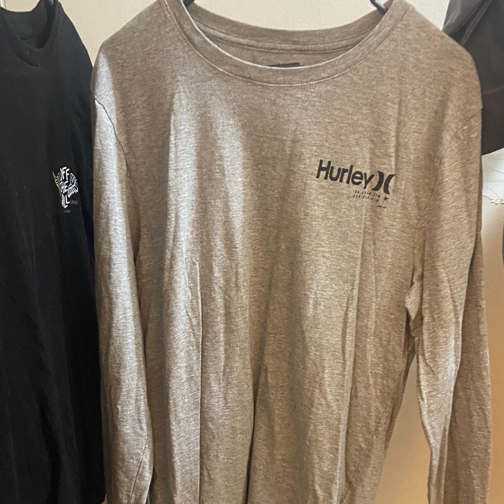 Hurley Heather Gray Logo Long Sleeve Tee